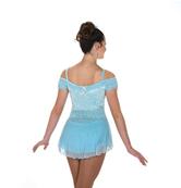 Tunique de patinage - Shirred Shoulders - Crystal Blue