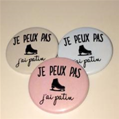 Kit 3 badges - Je Peux Pas J'ai Patin - Patins Pastel