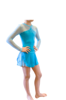 Tunique de patinage - Chloe Noel  Velours bleu Svaroski