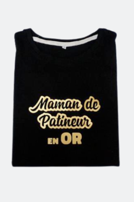Tee Shirt - Maman de patineur en Or