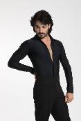 Homme Chemise noire justaucorps